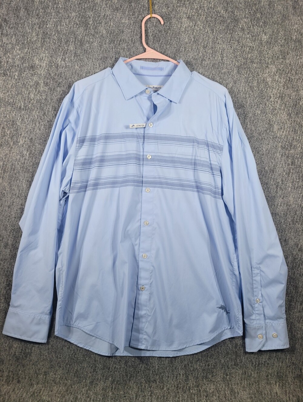 Tommy Bahama Siesta Key Skyline Stripe Shirt Mens Medium M Fresh Air Blue NWT